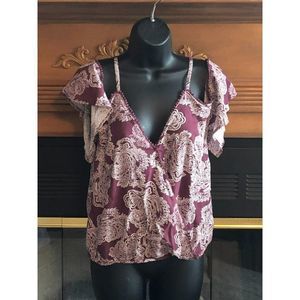 Charlotte Russe Multi-Color Cold Shoulder Top Medium